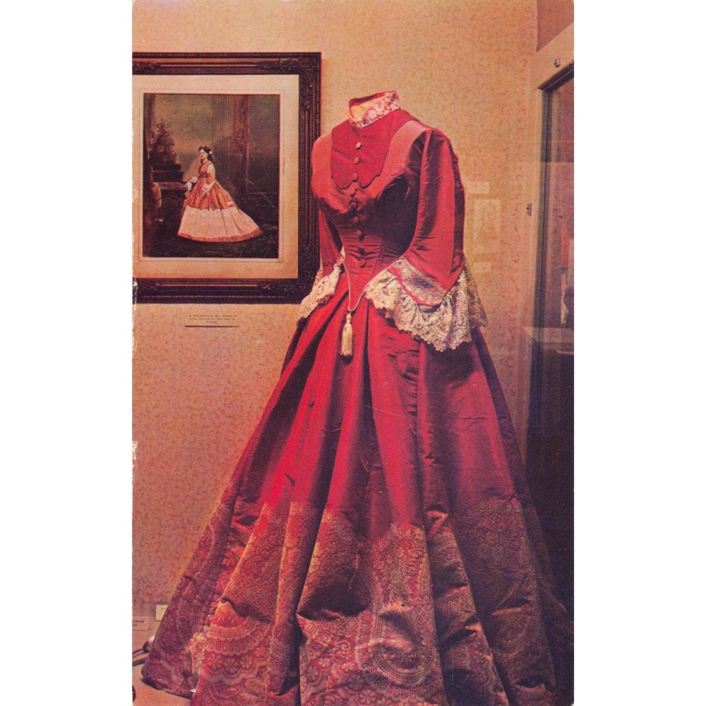 Vintage Nevada State Museum Postcard Mrs Ormsby 1861 Inaugural Ball Gown C13193 - Picture 1 of 2
